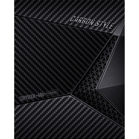 Тетрадь А5, 48 л., HATBER, скоба, клетка, выборочный лак, "CarbonStylee" (микс в спайке), 068127, 48Т5вмВ1