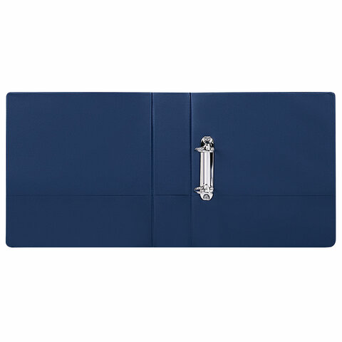 Папка на 2 кольцах, ПРОЧНАЯ, картон/ПВХ, BRAUBERG "Office", СИНЯЯ, 75 мм, до 500 листов, 271845