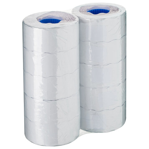 Этикет-лента 26x12 мм, волна, белая, КОМПЛЕКТ 10 рулонов по 1000 этикеток, 117549