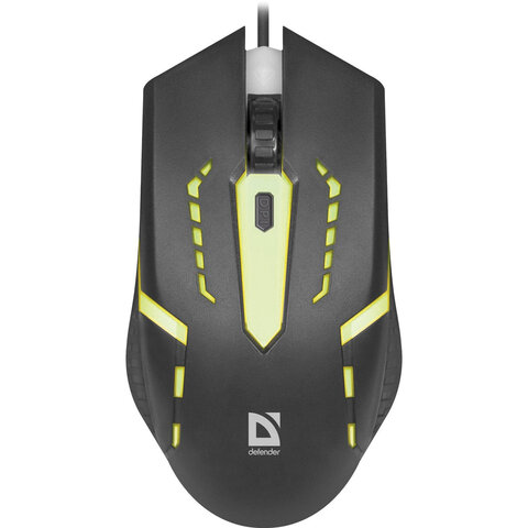 Мышь проводная DEFENDER Flash MB-600L, 800-1200 dpi, 4 кнопки + 1 колесо-кнопка, оптическая, черная, 52600