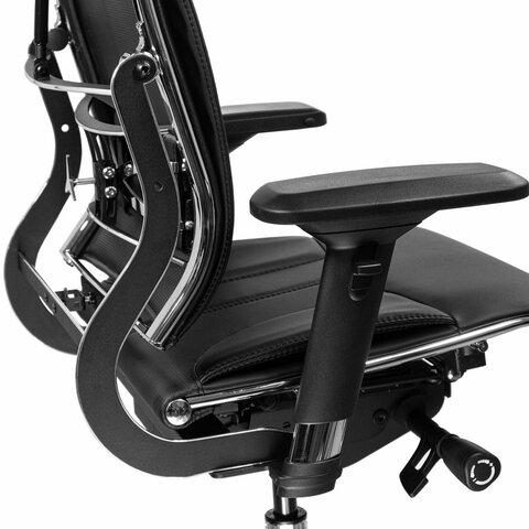 Кресло МЕТТА "Move" B2-10D, 2D-спинка, 3D-подголовник, 4D-подлокотники, экокожа, черное