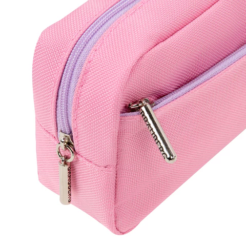 Пенал мягкий BRAUBERG PASTEL, 2 отделения, розовый, 21х9,5х5 см, 272276