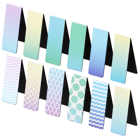 Закладки для книг МАГНИТНЫЕ, "GRADIENT", набор 12 шт., 60x20 мм, BRAUBERG, 113170