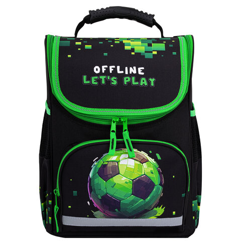 Ранец ПИФАГОР BASIC, 1 отделение, 3 кармана, эргономичная спинка, "Offline", 35х28х18 см, 273139