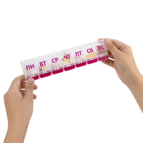 ТАБЛЕТНИЦА/Контейнер-органайзер для лекарств и витаминов "7 дней/1 прием MAXI", DASWERK (ДАСВЕРК), 631024