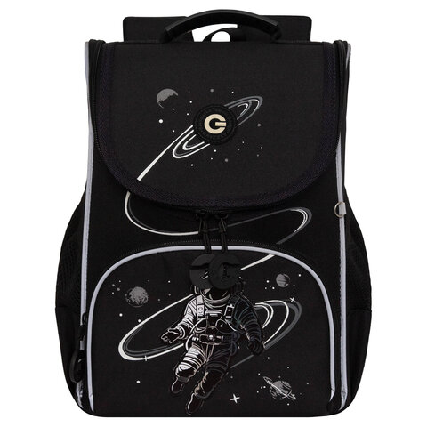 Ранец GRIZZLY анатомическая спинка, с мешком для обуви, для мальчиков, "SPACEMAN RACE", 33х25х13 см, RAm-585-4/1