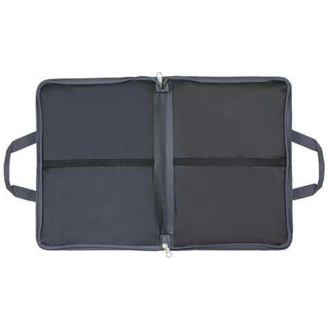 Папка сумка для рисунков и чертежей каркасная А3 (35х47 см), экокожа, BRAUBERG ART CLASSIC, 272989