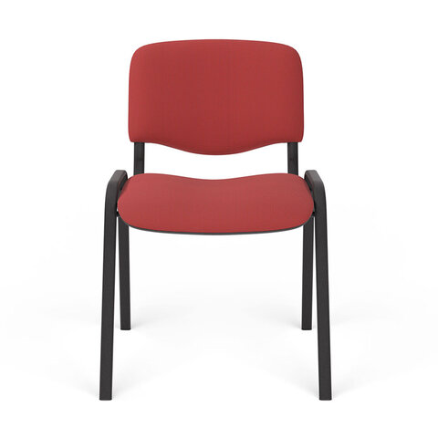 Стул для персонала и посетителей "ИЗО", черный каркас, ткань черно-красная, В-9/С-16