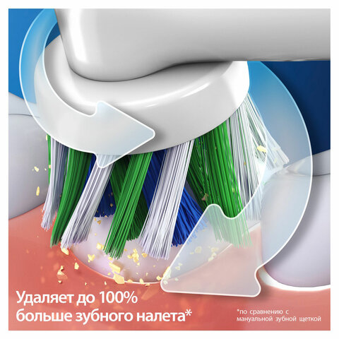 Зубная щетка электрическая ORAL-B (Орал-би) Vitality Pro, БЕЛАЯ/ГОЛУБАЯ, 1 насадка, 53019436