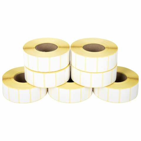 Этикетка ТермоЭко (30х20 мм), 2000 этикеток в ролике, КОМПЛЕКТ 7 шт., светостойкость до 2 месяцев, 880960