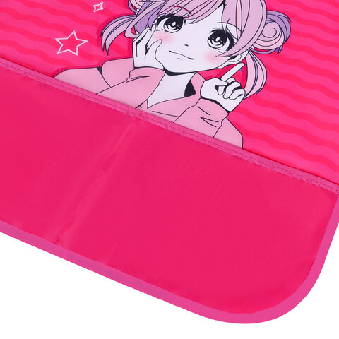 Набор для уроков труда BRAUBERG KIDS, клеенка ПВХ, накидка фартук с нарукавниками, "Anime style", 272362