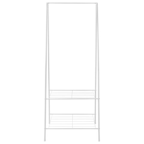 Вешалка для плечиков BOOMHOUSE (БУМХАУС) GR-004 (В1530xШ600xГ360 мм), 2 полки, металл, белая, 701440