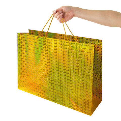 Пакет подарочный (1 шт.) 53x16x38 см, "BIG SIZE", голография, ассорти 3 цвета, ЗОЛОТАЯ СКАЗКА, 609730