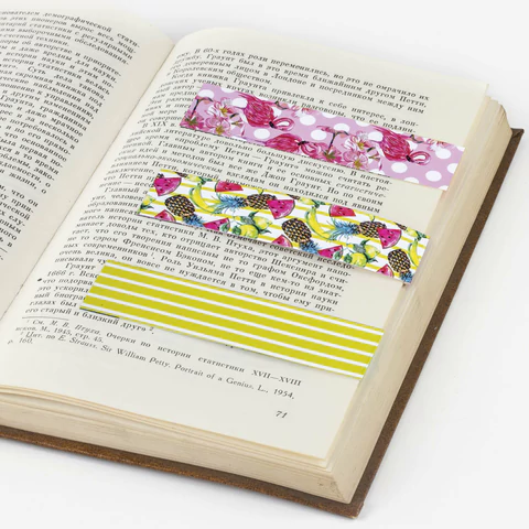 Закладки для книг с магнитом "ТРОПИКИ", набор 6 шт., блестки, 25x196 мм, ЮНЛАНДИЯ, 111637