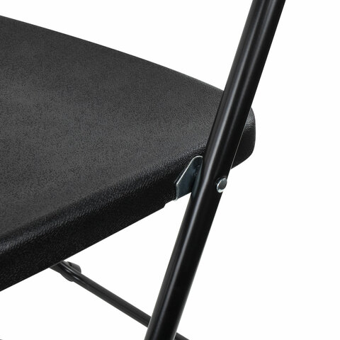 Стулья складные BRABIX "Golf CF-002", КОМПЛЕКТ 4 шт., черный каркас, пластик черный, 533030