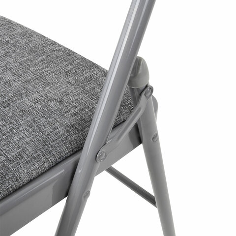 Стул складной BRABIX "Golf Plus CF-003 КОМФОРТ", серый каркас, серая ткань, 532890