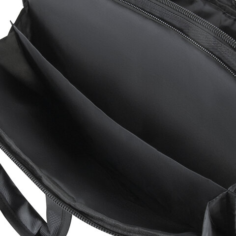 Сумка портфель BRAUBERG CONTROL с отделением для ноутбука 15-16", 2 отделения, черная, 31х41х15 см, 240508