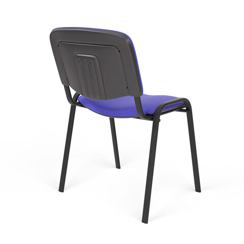 Стул для персонала и посетителей "ИЗО", черный каркас, ткань синяя, В-10/С-06