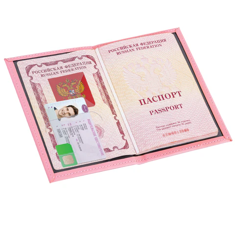 Обложка для паспорта "Passport map", экокожа soft-touch, розовая, STAFF, 238759
