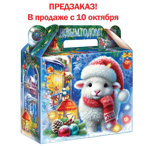Подарок новогодний "ПУШИСТИК", НАБОР конфет 500 г, картонная коробка, МОСУПАК, 13069/Х26018
