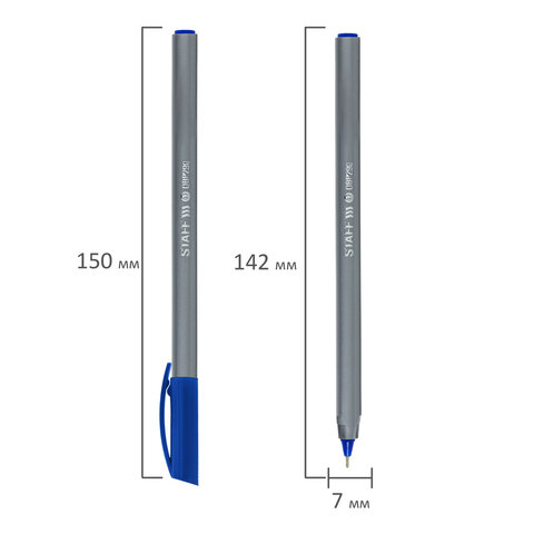 Ручка шариковая масляная STAFF "EVERYDAY" OBP-290, СИНЯЯ, трехгранная, узел 0,7 мм, линия письма 0,35 мм, 142996