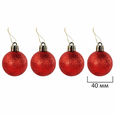 Шары ёлочные НАБОР 30 шт., 8 см/4 см, "Red&Gold", пластик, красные/золото, ЗОЛОТАЯ СКАЗКА, 592168