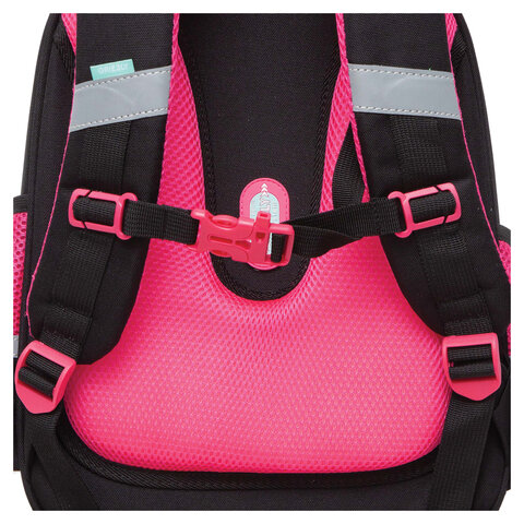 Ранец GRIZZLY анатомическая спинка, c брелоком, для девочек, "LUCK", 36х28х20 см, RAz-386-4/1