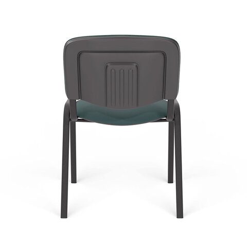 Стул для персонала и посетителей "ИЗО", черный каркас, ткань черно-зеленая, В-21/С-33