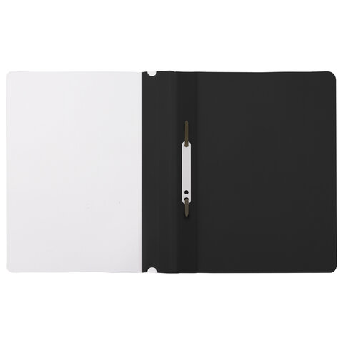 Скоросшиватель пластиковый STAFF, А4, 100/120 мкм, черный, 229239