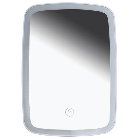 Зеркало настольное с LED-подсветкой для макияжа, 24х17 см, 3 режима свечения, аккумулятор 800 mAh, цвет белый, WBZ (ВБЗ), 609333