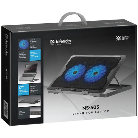 Подставка для ноутбука DEFENDER NS-503, 17", 2 USB, 2 вентилятора, 29503