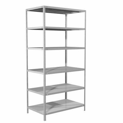 Стеллаж металлический BRABIX "MS 220/60-6", 2200х1000х600 мм, 6 полок, 291376