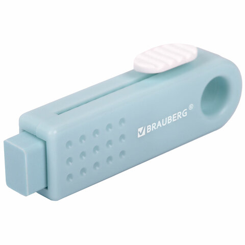Ластики выдвижные BRAUBERG "Slider Mini", НАБОР 3 ШТУКИ, 68х18х12 мм, пастельные цвета, блистер, 271992