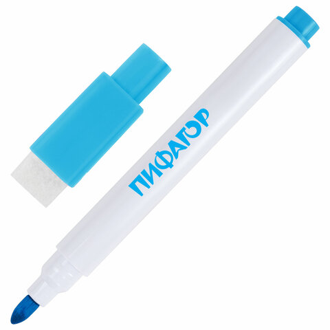 Маркеры стираемые 2 мм на магните со стирателем для белой доски и планера НАБОР 8 ЦВЕТОВ, ПИФАГОР, 152562