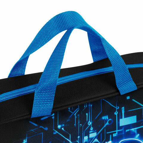 Папка на молнии с ручками BRAUBERG KIDS А4, 1 отделение, полиэстер, 80 мм, "Digital gamepad", 273316