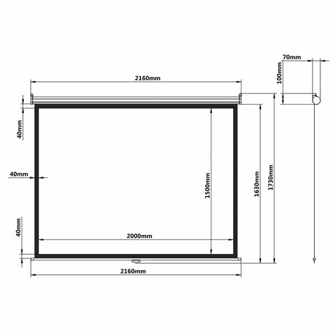 Экран проекционный настенный (150х200 см), матовый, 4:3, BRAUBERG WALL, 236728