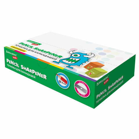 Точилка BRAUBERG KIDS "Монстрик", с контейнером, корпус ассорти, 271946