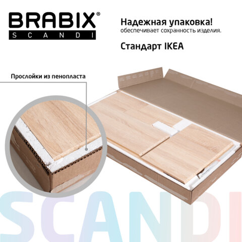 Стол письменный/компьютерный BRABIX "Scandi CD-017", 900х450х750 мм, 2 ящика, дуб сонома, 641895, ЦБ013706-2