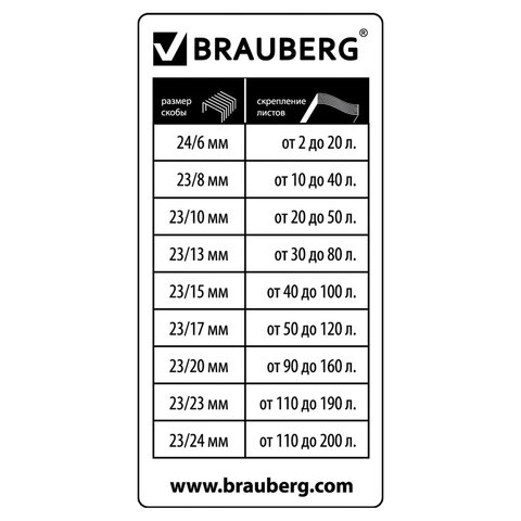 Степлер МОЩНЫЙ №24/6-23/24 BRAUBERG "Heavy duty MX", до 200 листов, черный, 222564
