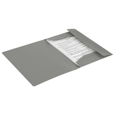 Папка на резинках А4 BRAUBERG PIXEL, серая, до 300 листов, 0,5 мм, 273041