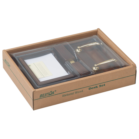 Набор подарочный настольный BESTAR "Neptun" из дерева, 5 предметов, цвет "красное дерево", 236370