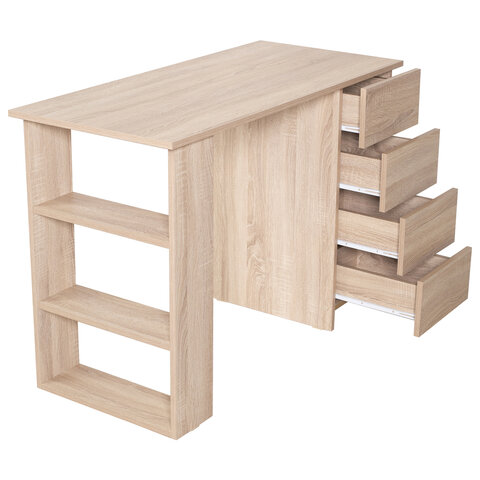 Стол письменный/компьютерный BRABIX "Scandi CD-016", 1100х500х750 мм, 4 ящика, дуб сонома, 641892, ЦБ013707-2