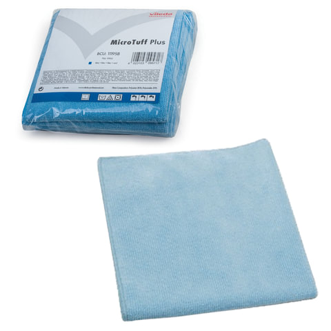 Салфетка VILEDA "МикроТаффПлюс", КОМПЛЕКТ 5 шт., микрофибра, голубые, 38х38 см, 340 г/м2, 111958
