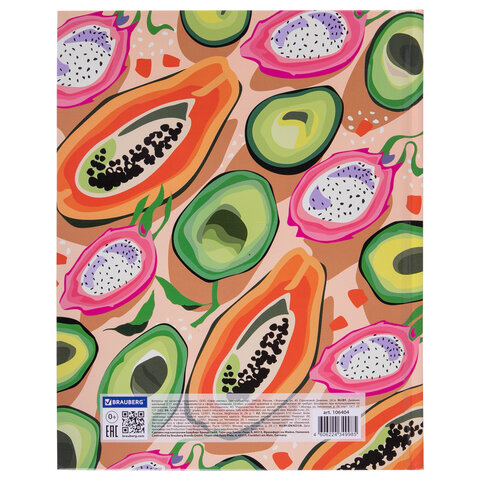 Дневник 5-11 класс 48 л., твердый, BRAUBERG, глянцевая ламинация, с подсказом, "Fruits", 106404