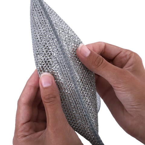 Тряпки-салфетки металлизированный эффект скрабер, 20х20 см, КОМПЛЕКТ 3 штуки, ДВУХСЛОЙНЫЕ, посуда, уборка, LAIMA 700063