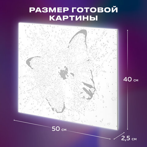 Картина по номерам 40х50 см, ОСТРОВ СОКРОВИЩ "Голубая бабочка", на подрамнике, акриловые краски, 3 кисти, 662486
