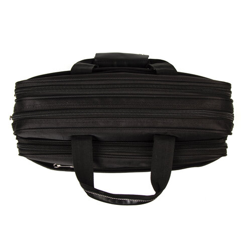 Сумка портфель BRAUBERG CARBON с отделением для ноутбука 15-16", 2 отделения, черная, 31х41х13 см, 240509