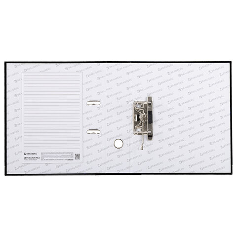 Папка-регистратор, покрытие пластик, 75 мм, ПРОЧНАЯ, с уголком, BRAUBERG, черная, 226595