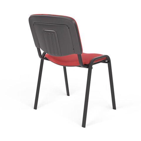 Стул для персонала и посетителей "ИЗО", черный каркас, ткань черно-красная, В-9/С-16