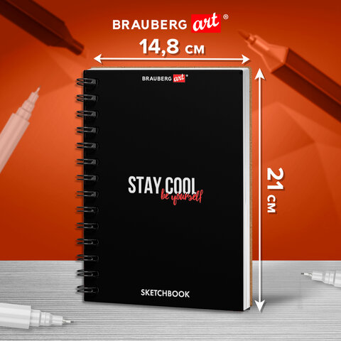 Скетчбук для графики и маркеров, "БРИСТОЛЬ" 200 г/м2, 148х210 мм, 30 листов, ГРЕБЕНЬ, BRAUBERG ART PREMIERE, 115108